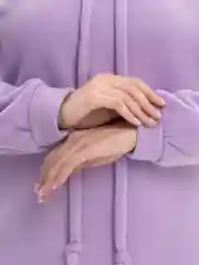 Сиреневый платье утепленное, туника, худи