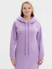 Сиреневый платье утепленное, туника, худи