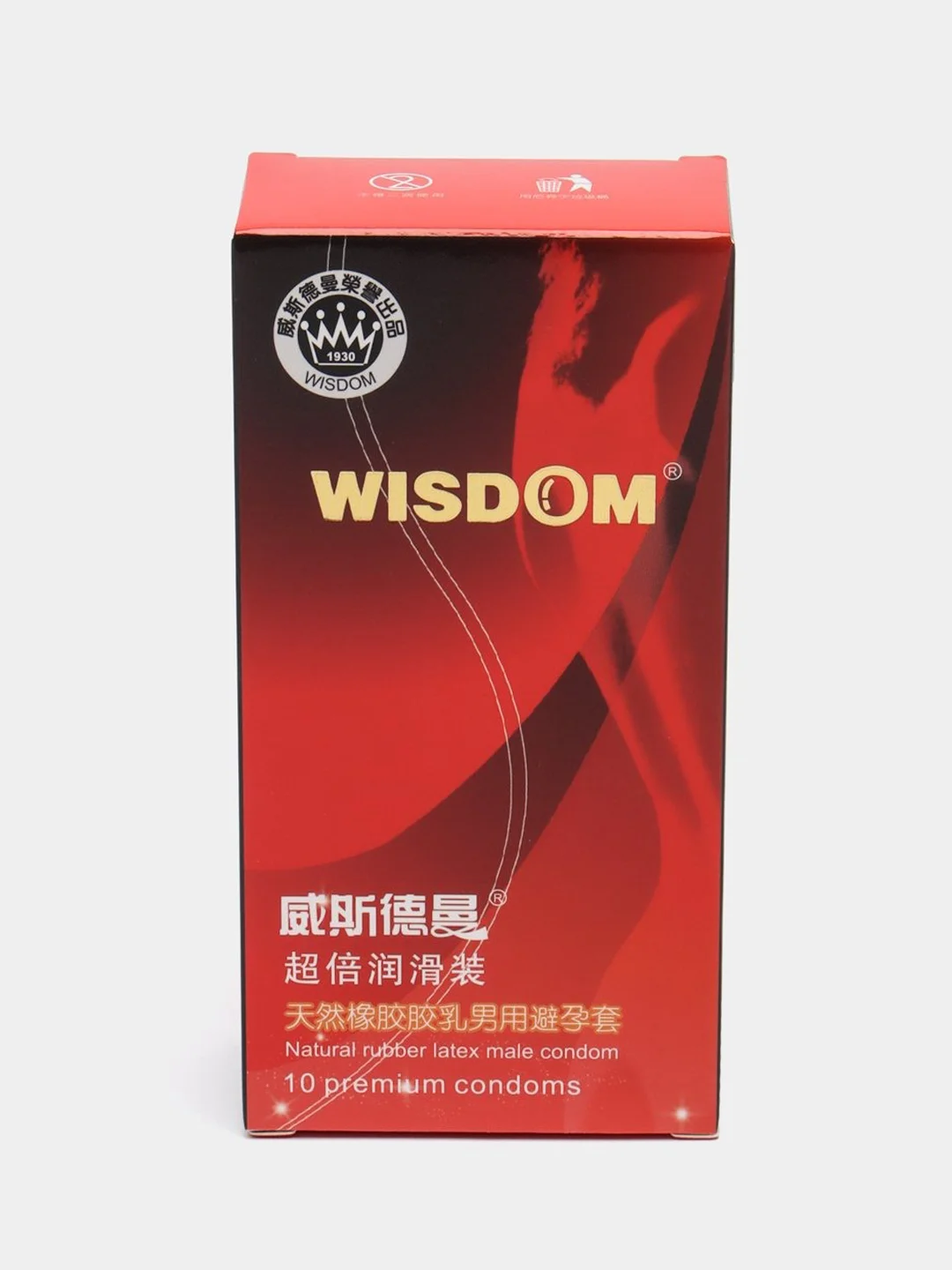 Красный презервативы WISDOM 10 шт, 5 видов, тонкие, ребристые,