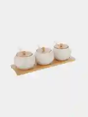 3 штуки, керамические банки КАРТОФАН, для хранения сыпучих продуктов, круп на подставке, 250 мл
