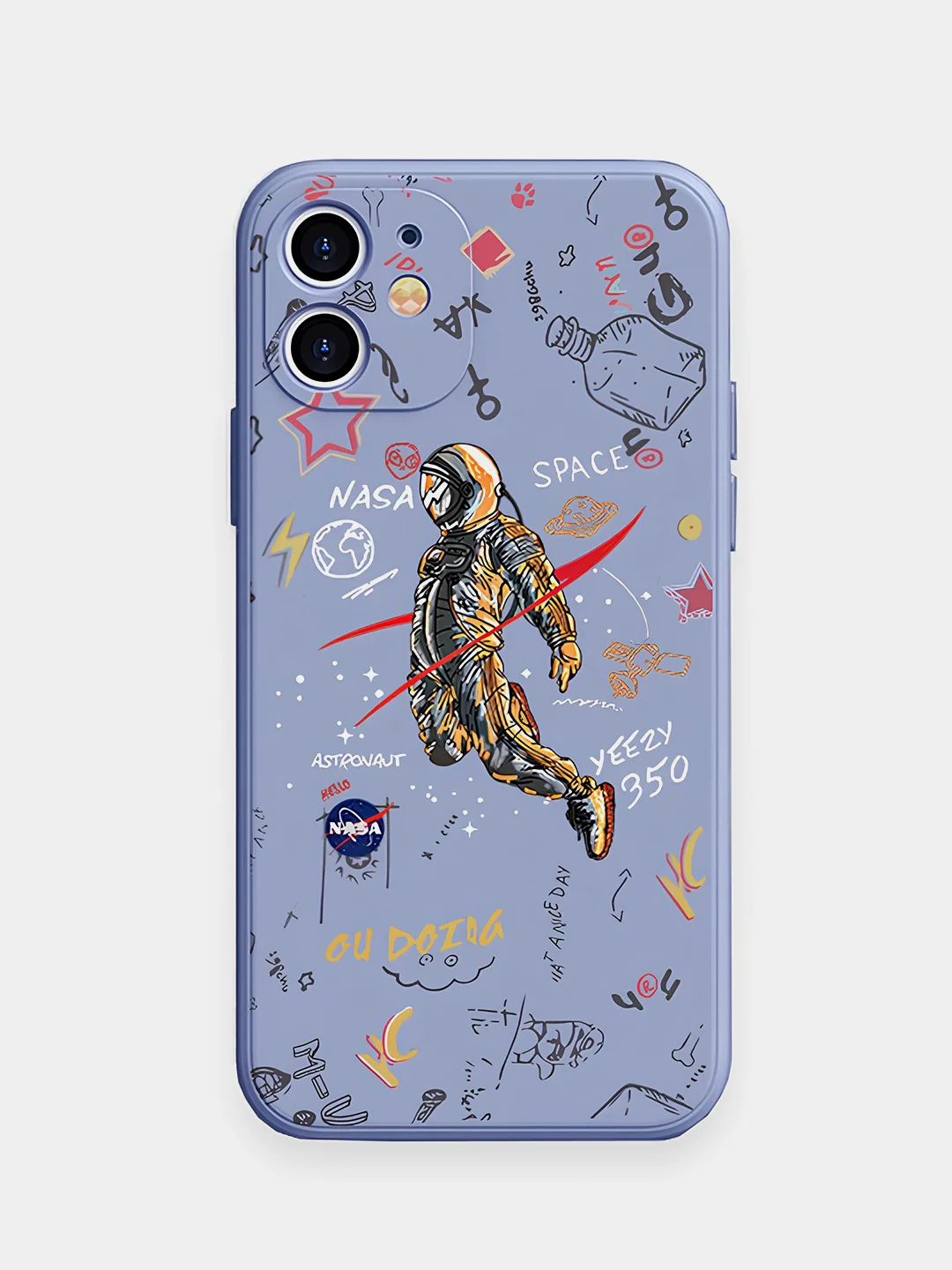 Голубой чехол "NASA" для iPhone 7/8 Plus/X/XS/XR Max/11 Pro Max/12/13 Pro max/mini