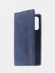 Синий чехол-книжка для Samsung A52 из нубука Super Creative