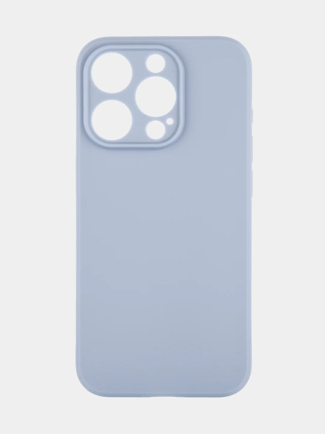 Светло-синий чехол для iPhone 15 Pro силиконовый BROSCORP матовый/ прозрачный/ с карманом, защита камер
