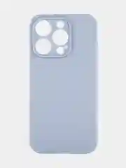 Светло-синий чехол для iPhone 15 Pro силиконовый BROSCORP матовый/ прозрачный/ с карманом, защита камер