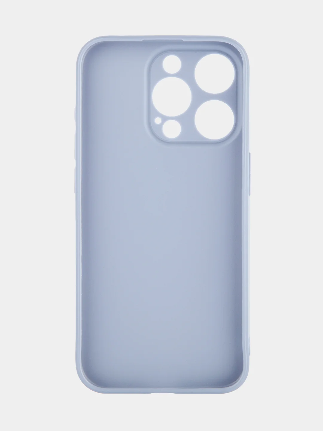 Светло-синий чехол для iPhone 15 Pro силиконовый BROSCORP матовый/ прозрачный/ с карманом, защита камер