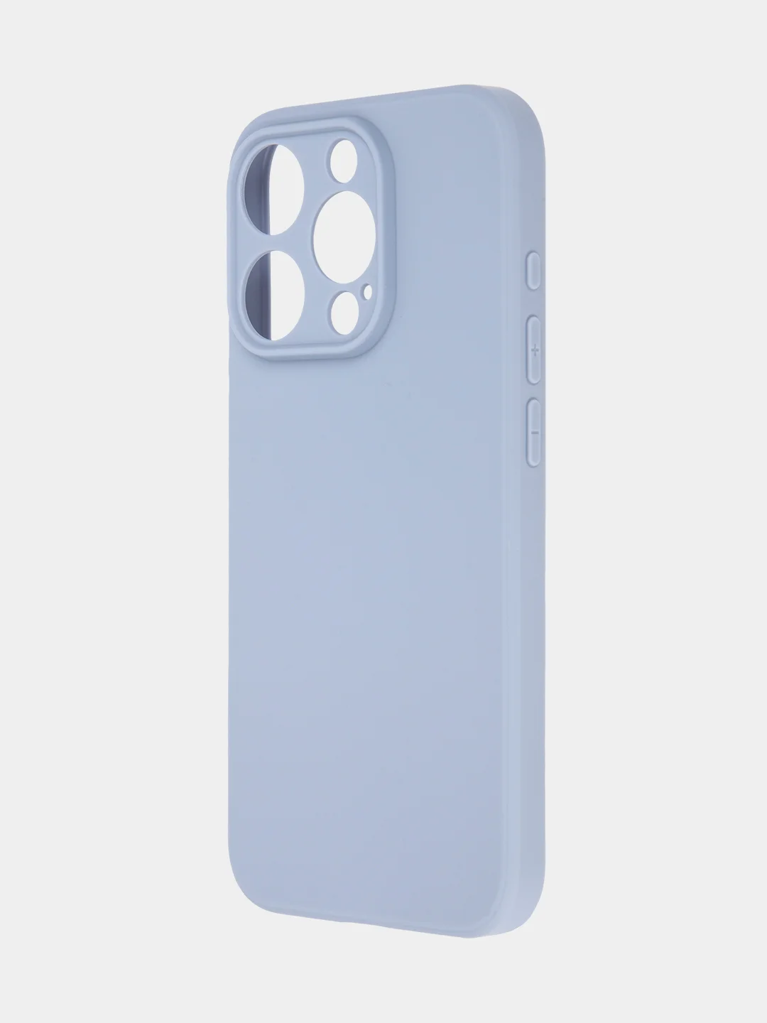 Светло-синий чехол и стекло для Apple iPhone 15 Pro силиконовый ROSCO матовый тонкий с защитой камер