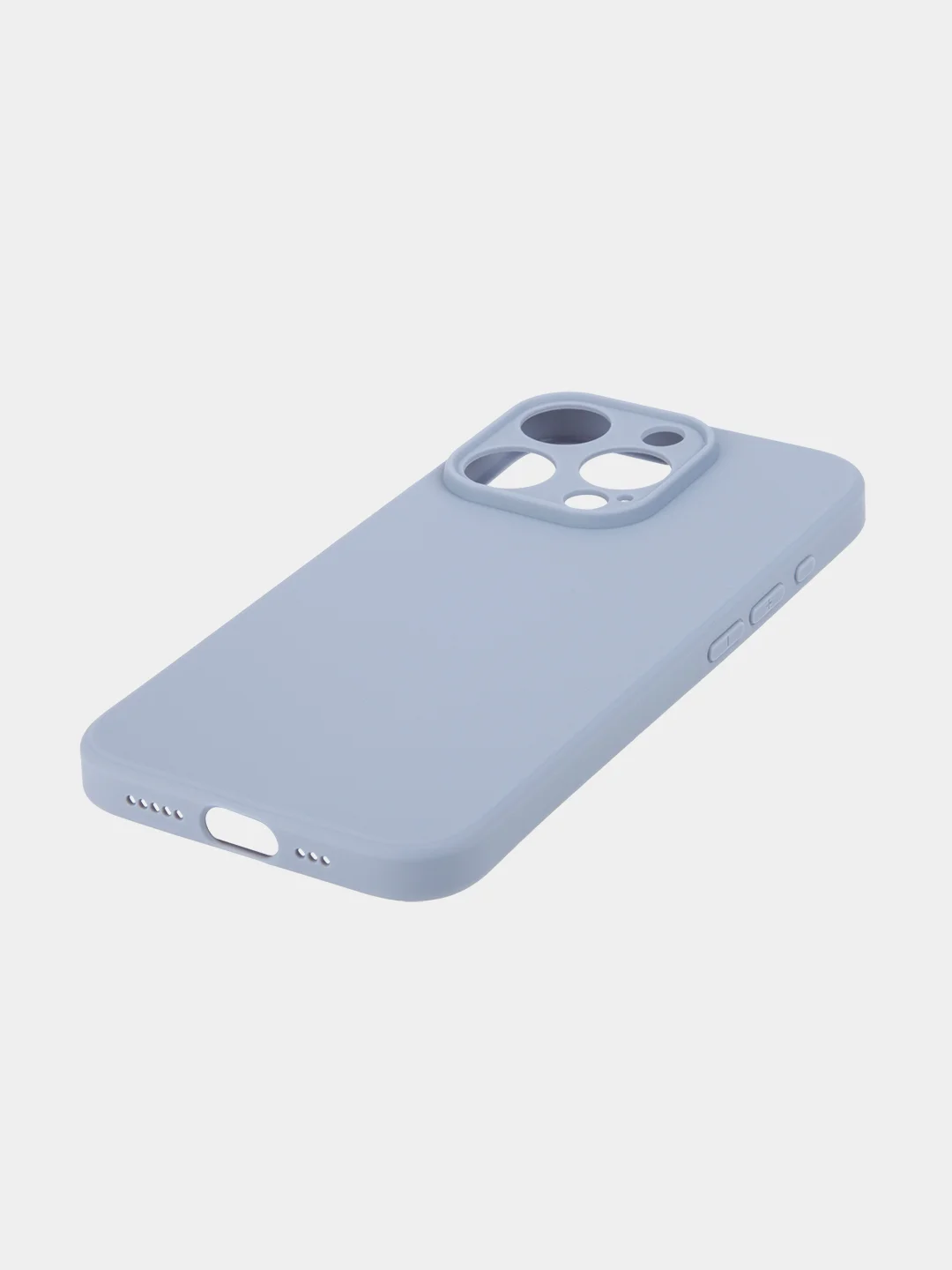 Светло-синий чехол и стекло для Apple iPhone 15 Pro силиконовый ROSCO матовый тонкий с защитой камер