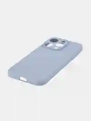 Светло-синий чехол и стекло для Apple iPhone 15 Pro силиконовый ROSCO матовый тонкий с защитой камер