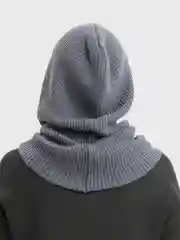 Бежевый капор женский, вязаный капюшон