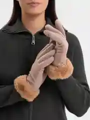 Бежевый перчатки женские зимние