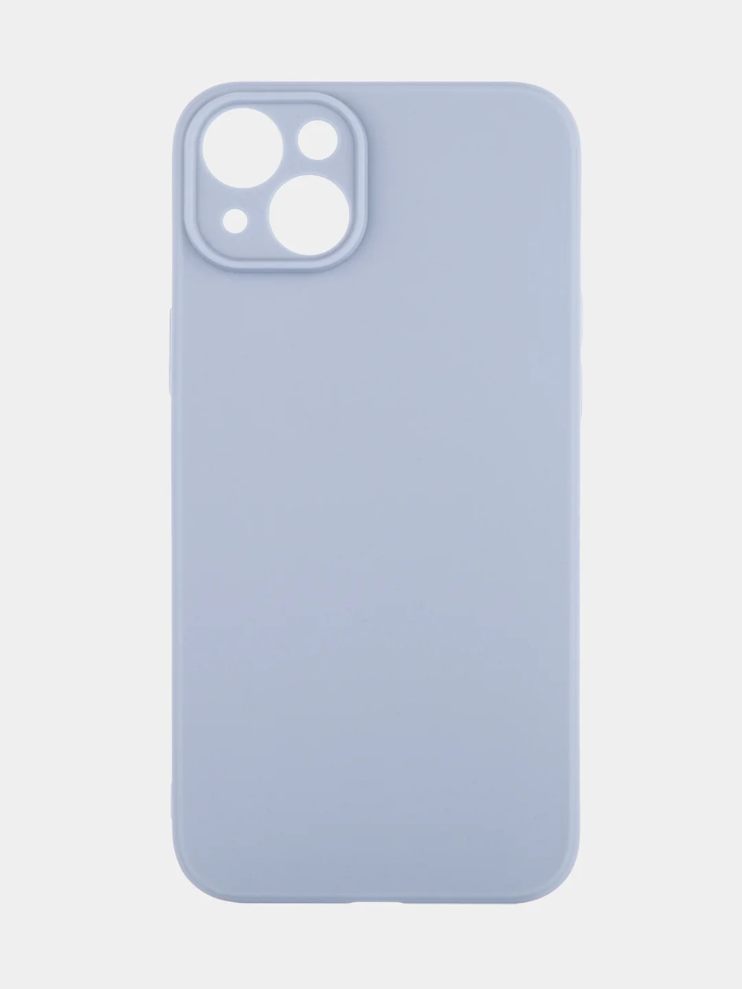 Светло-синий чехол+ стекло для iPhone 15 Plus 15+ силиконовый ROSCO матовый с бортиком- защитой камер