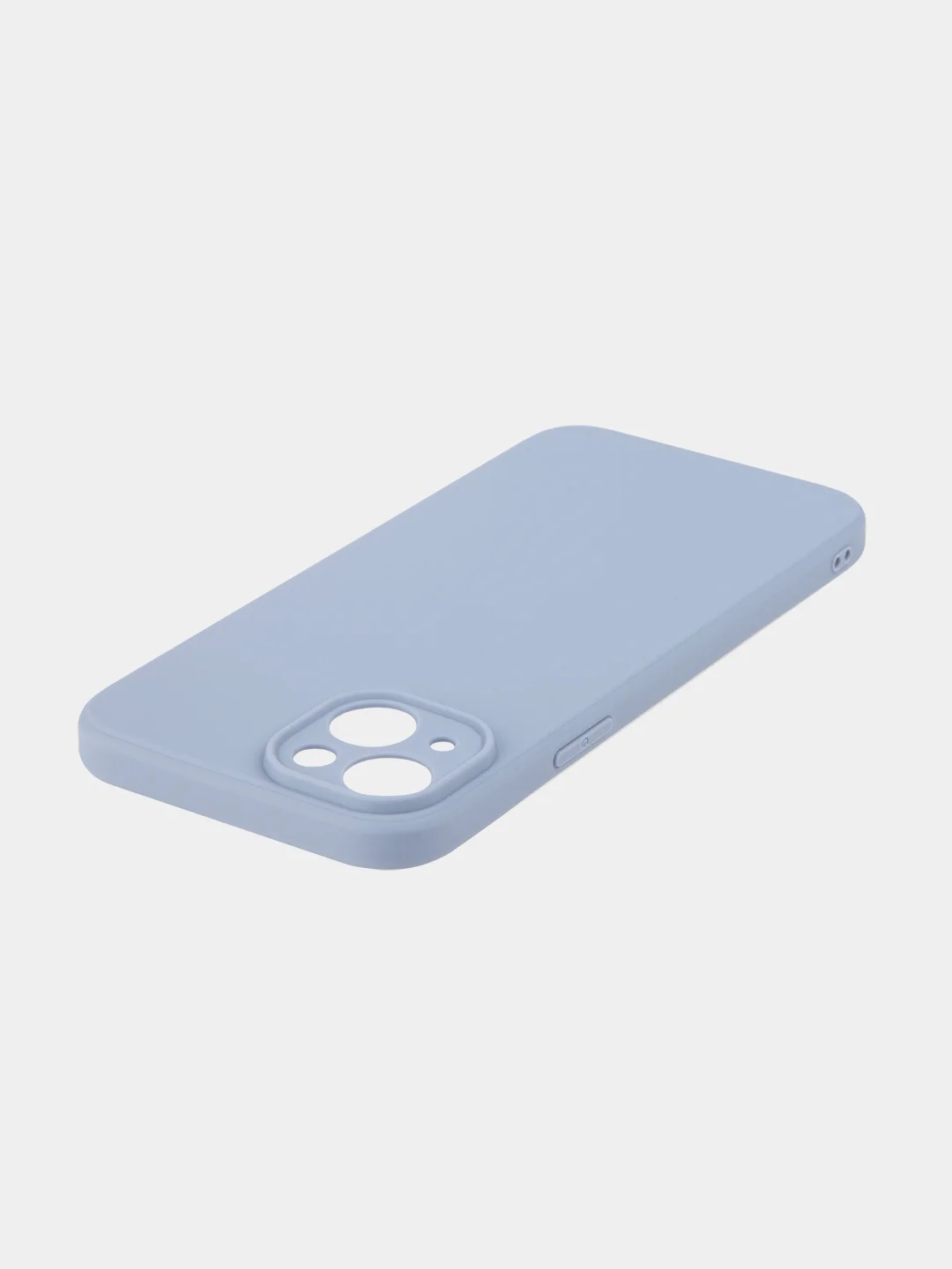 Светло-синий чехол+ стекло для iPhone 15 Plus 15+ силиконовый ROSCO матовый с бортиком- защитой камер