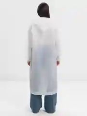 Белый дождевик с капюшоном многоразовый, мужской, женский, плащ-накидка от дождя
