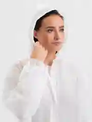 Белый дождевик с капюшоном многоразовый, мужской, женский, плащ-накидка от дождя