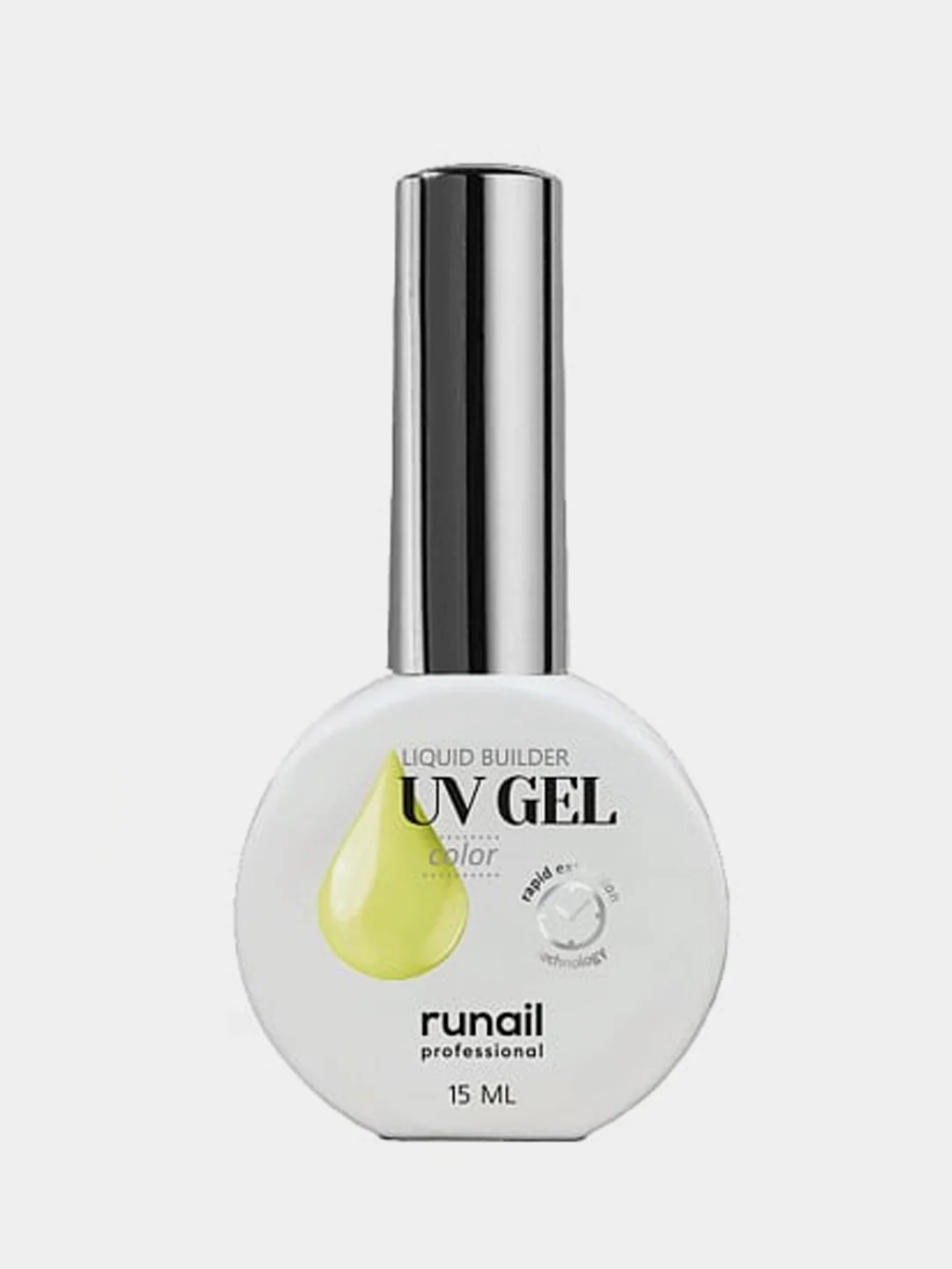 Лимонный уф гель для наращивания/Цветной жидкий уф гель/Гель лак Runail Professional, 15 мл