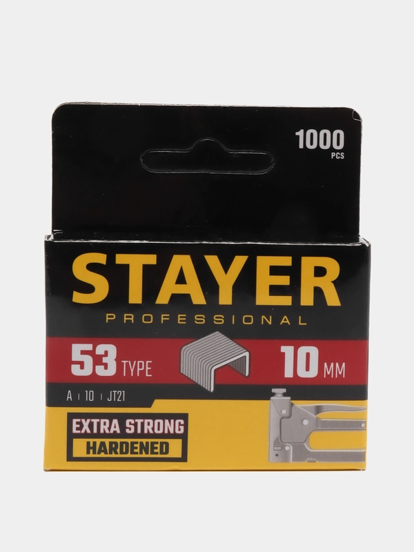 Cкобы для строительного степлера STAYER тип 53 1000 шт 6-8-10-12-14