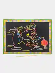 Лазурный раскраска-царапка большая, 19*26 см