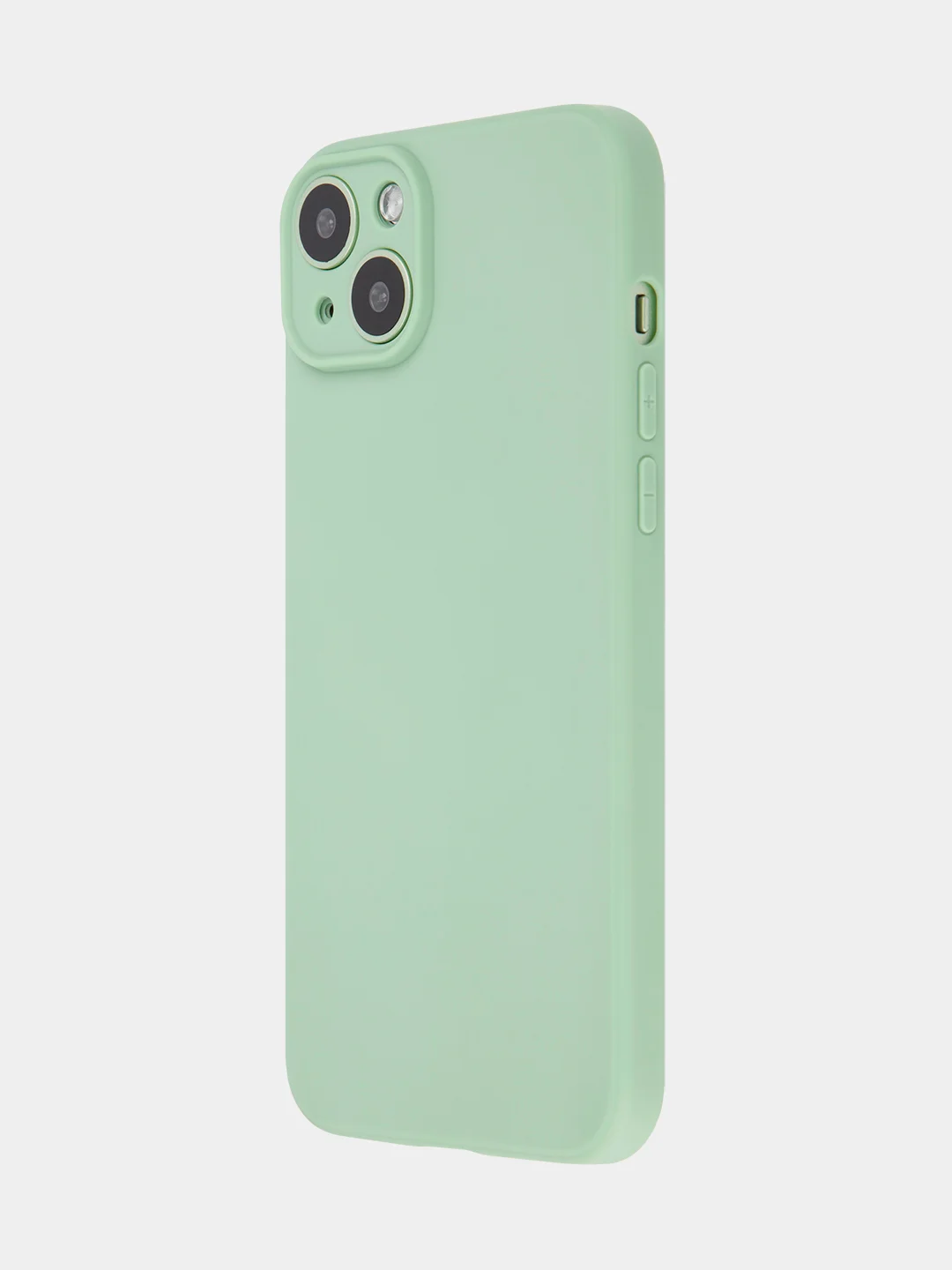 Зеленый чехол+ стекло для iPhone 15 Plus 15+ силиконовый ROSCO матовый с бортиком- защитой камер