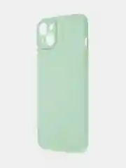 Зеленый чехол+ стекло для iPhone 15 Plus 15+ силиконовый ROSCO матовый с бортиком- защитой камер