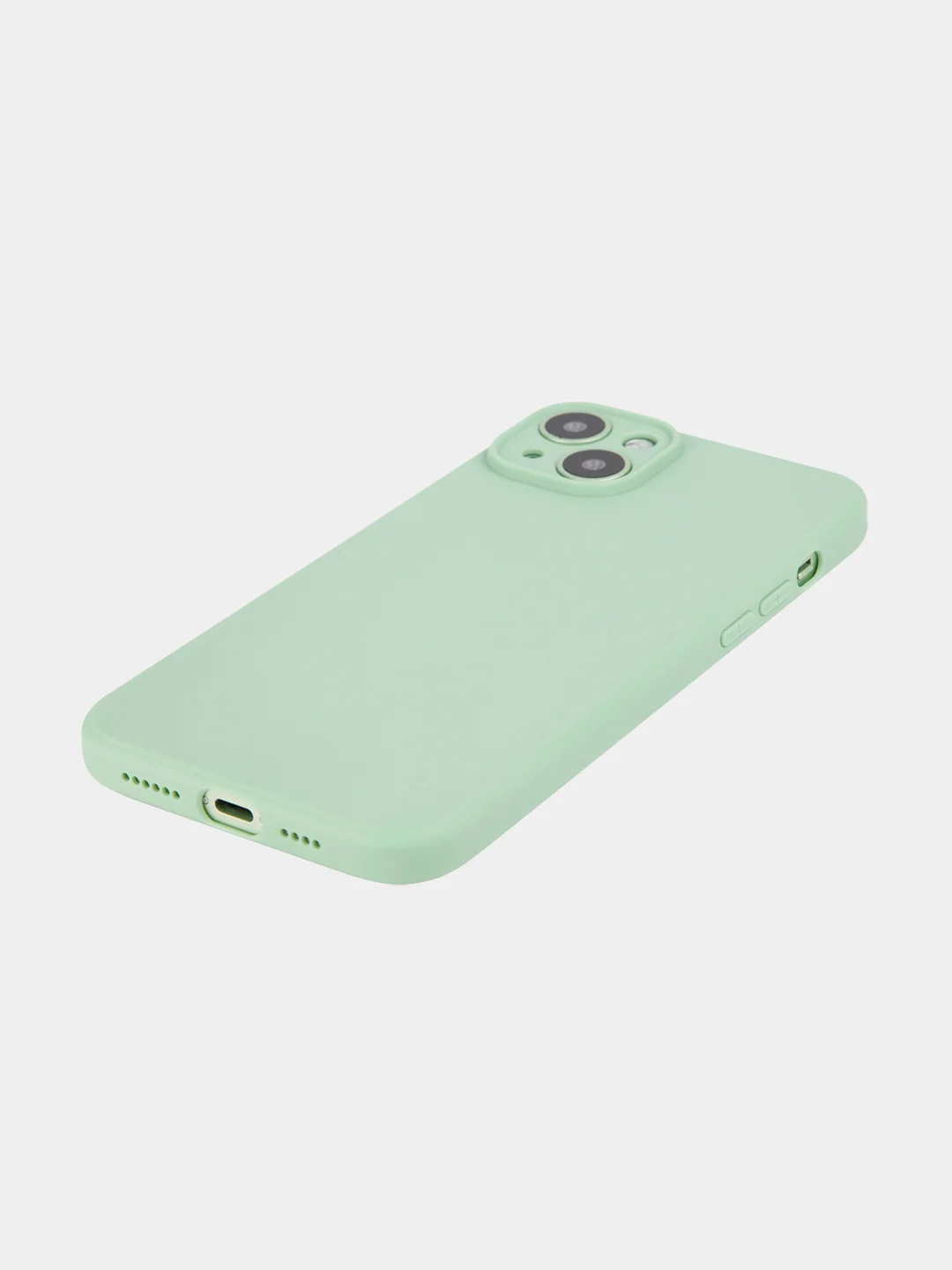 Зеленый чехол+ стекло для iPhone 15 Plus 15+ силиконовый ROSCO матовый с бортиком- защитой камер