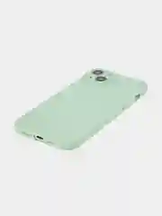 Зеленый чехол+ стекло для iPhone 15 Plus 15+ силиконовый ROSCO матовый с бортиком- защитой камер