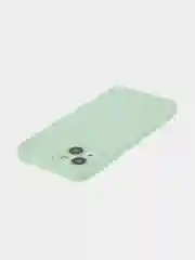 Зеленый чехол+ стекло для iPhone 15 Plus 15+ силиконовый ROSCO матовый с бортиком- защитой камер