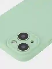 Зеленый чехол+ стекло для iPhone 15 Plus 15+ силиконовый ROSCO матовый с бортиком- защитой камер