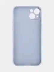 Светло-синий чехол для iPhone 15 силиконовый BROSCORP матовый/ прозрачный тонкий c защитой камер бортик