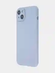 Светло-синий чехол для iPhone 15 силиконовый BROSCORP матовый/ прозрачный тонкий c защитой камер бортик