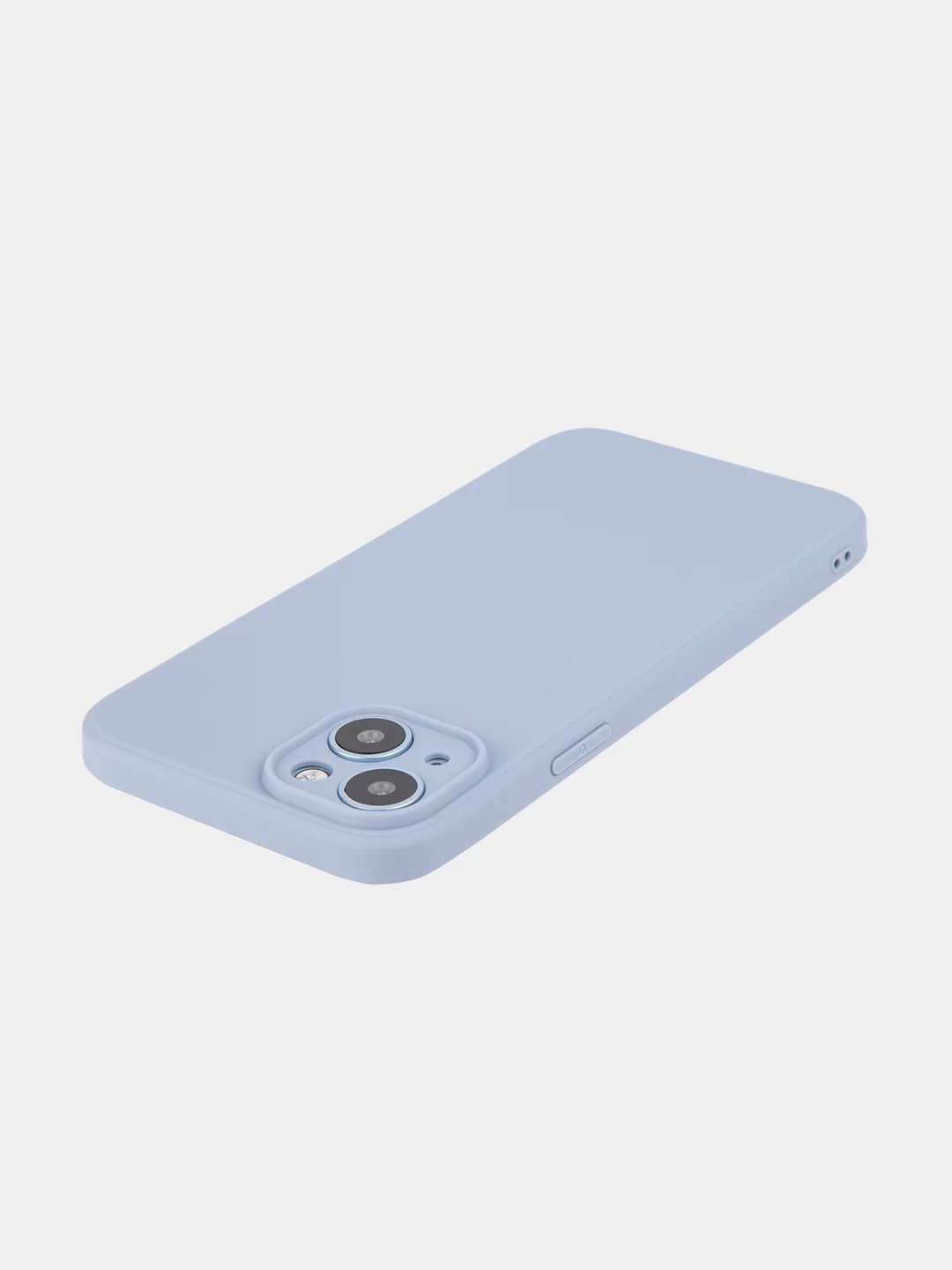 Светло-синий чехол для iPhone 15 силиконовый BROSCORP матовый/ прозрачный тонкий c защитой камер бортик