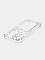 Прозрачный чехол для iPhone 15 противоударный силиконовый ROSCO с карманом для карт усиленными углами