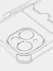 Прозрачный чехол для iPhone 15 противоударный силиконовый ROSCO с карманом для карт усиленными углами