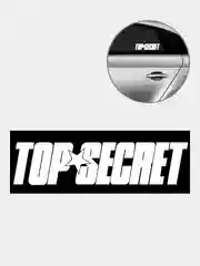 Белый наклейка на авто TOP SECRET совершенно секретно белый и перевающаяся голография
