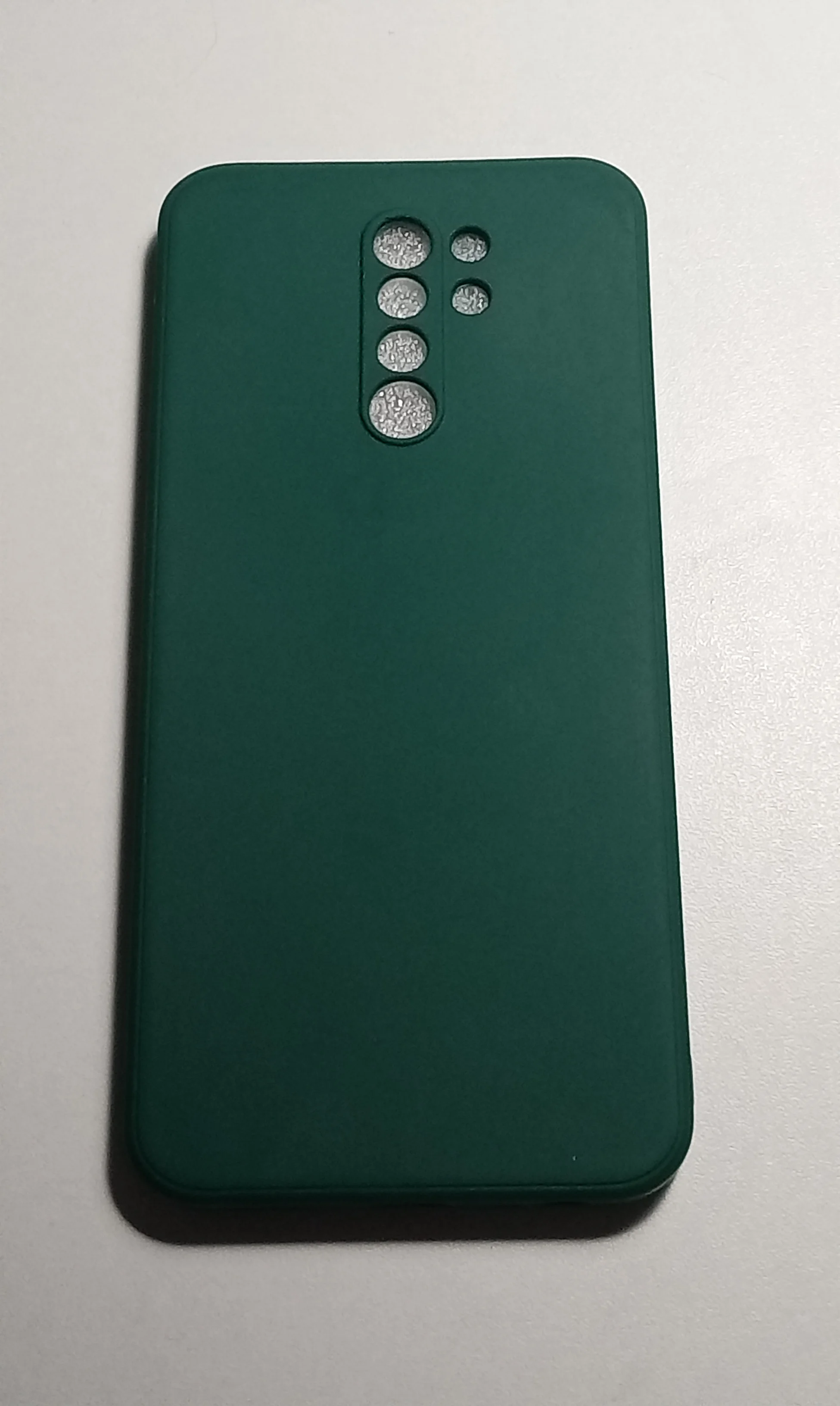 Зеленый чехол с защитой камеры и бархатом внутри для Xiaomi Redmi 9