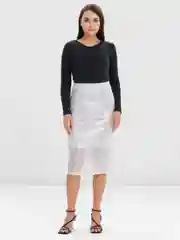 Белый юбка миди с пайетками