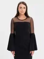 Черный платье черное, с рукавами, вечернее