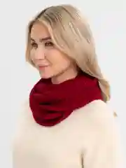 Бордовый женский шарф-снуд, вязаный