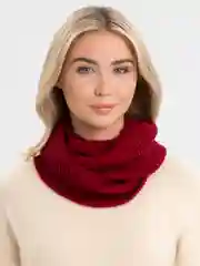 Бордовый женский шарф-снуд, вязаный