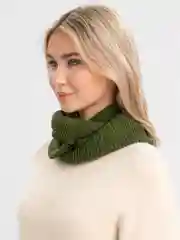 Лесной зеленый женский шарф-снуд, вязаный