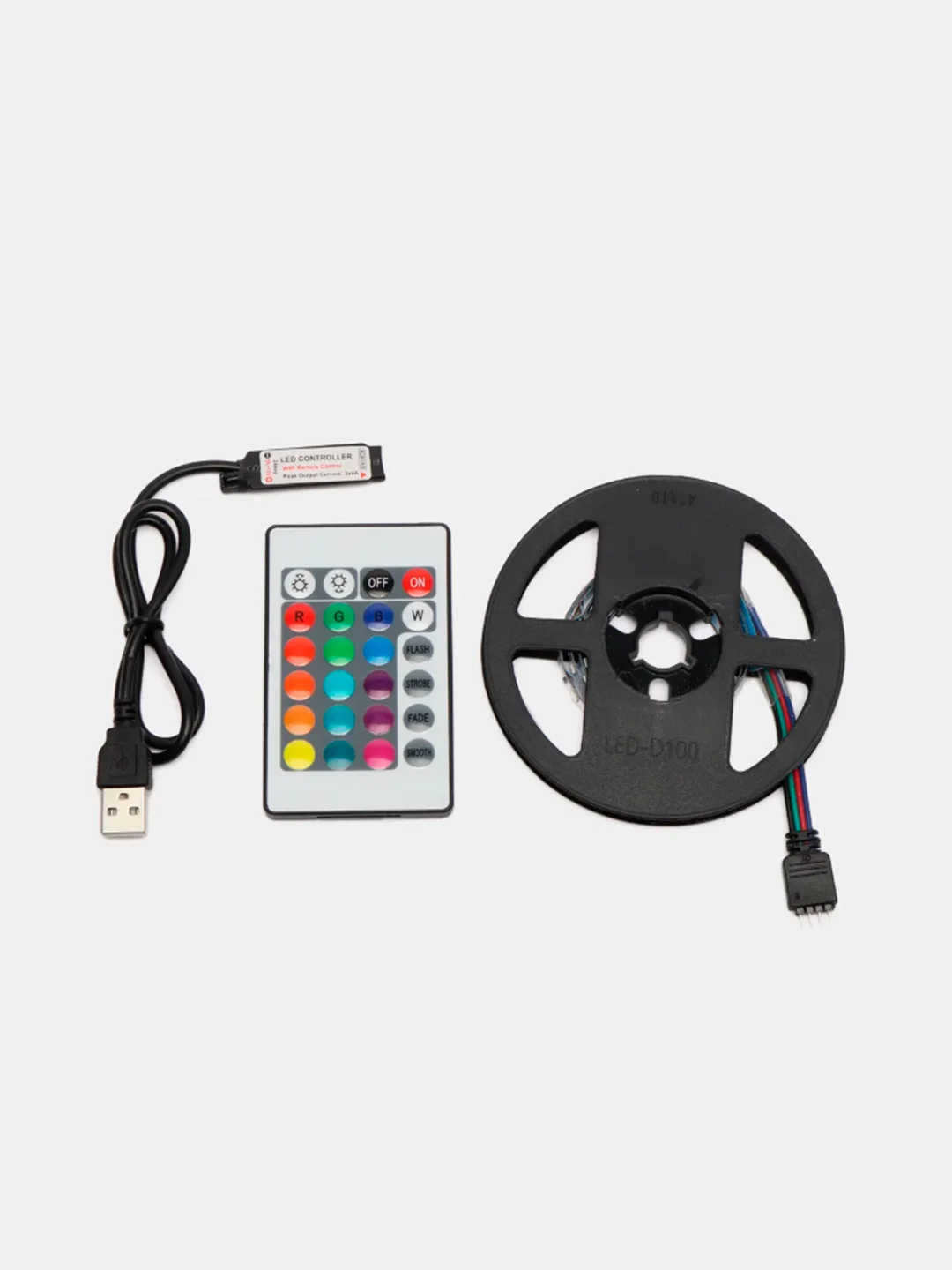 Светодиодная лента с пультом USB, 3 м, подсветка телевизора, компьютера