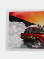 Оранжевый наклейки на банковскую карту, с автомобилями, разные принты