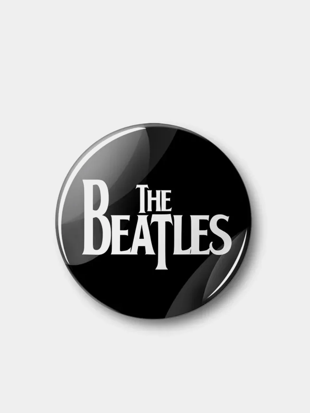 Черный значок "The Beatles" из серии "Рок", 37 мм