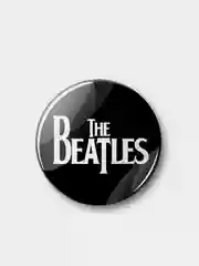 Черный значок "The Beatles" из серии "Рок", 37 мм