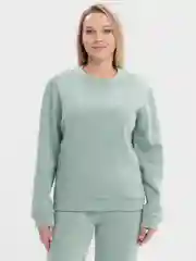 Мятный женский спортивный костюм на флисе, без капюшона, трехнитка