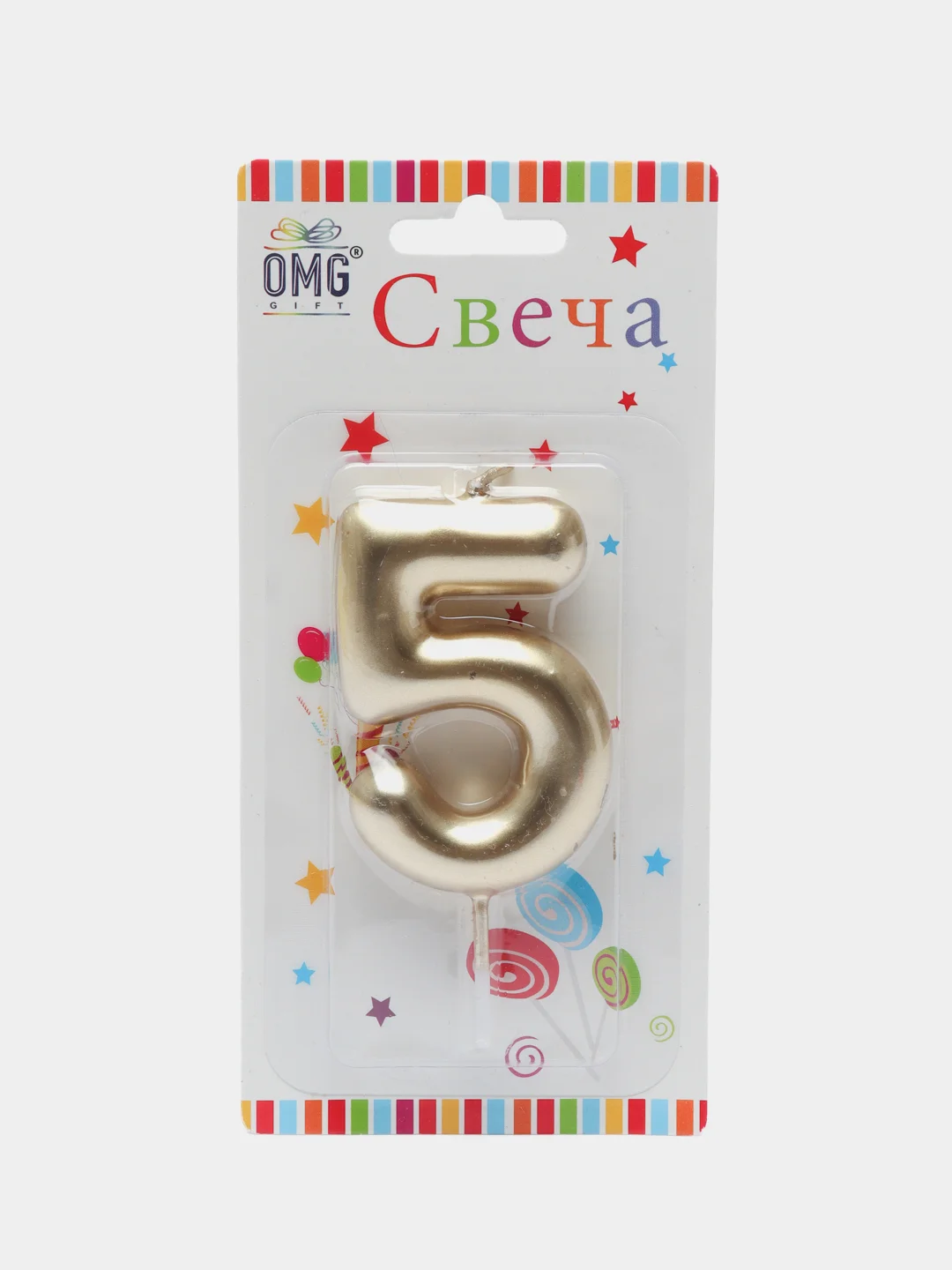 Свечи-цифры "Золото", 6 см