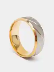 Желтый кольцо из стали с насечкой, унисекс