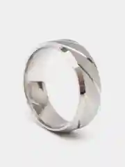 Серебряный кольцо из стали с насечкой, унисекс