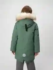 Зеленый куртка для девочки ACOOLA утепленная с капюшоном, с мембраной
