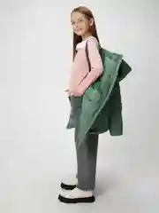 Зеленый куртка для девочки ACOOLA утепленная с капюшоном, с мембраной