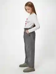 Джинсы для девочки ACOOLA утепленные,Paperbag fit, из хлопкового денима и трикотажной подкладкой